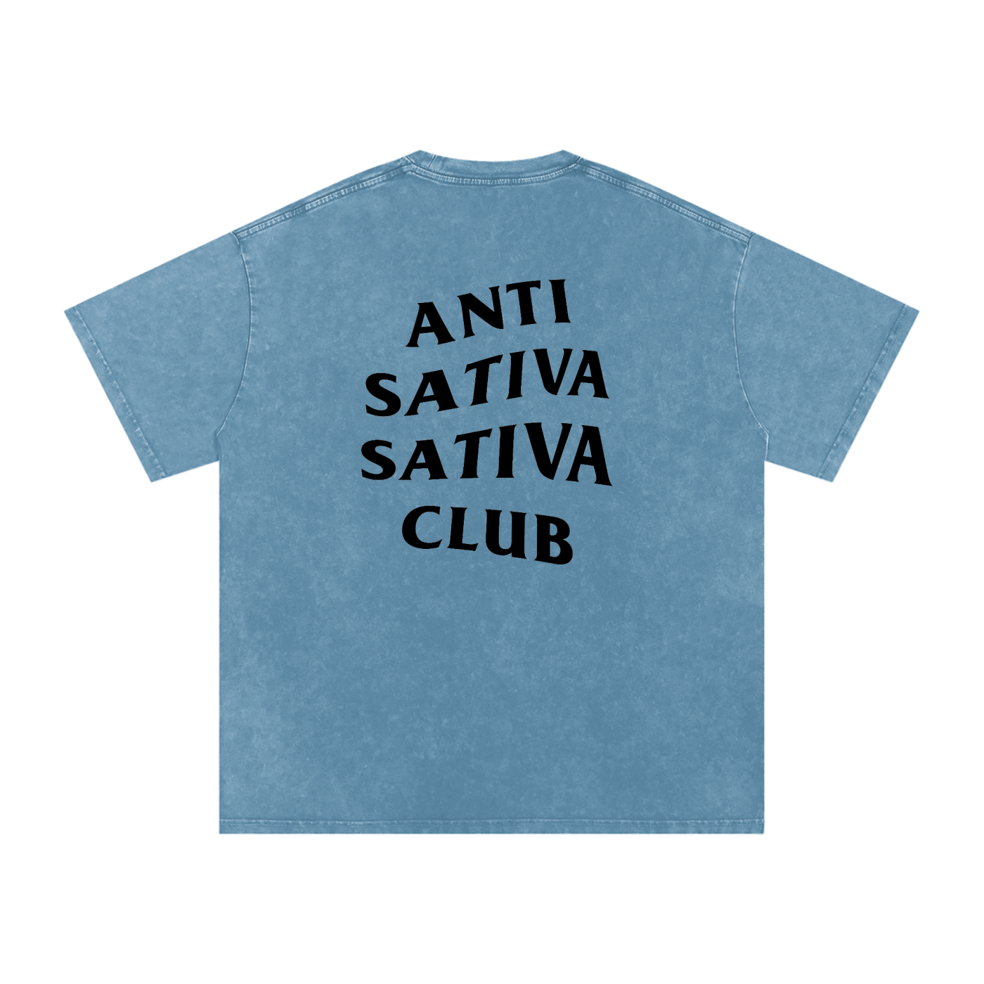 Anti Sativa Sativa Club – Snow-Washed Oversized Tee
