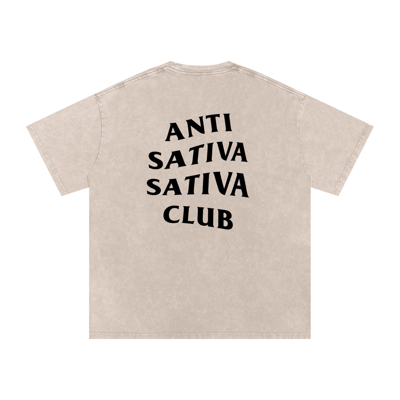 Anti Sativa Sativa Club – Snow-Washed Oversized Tee