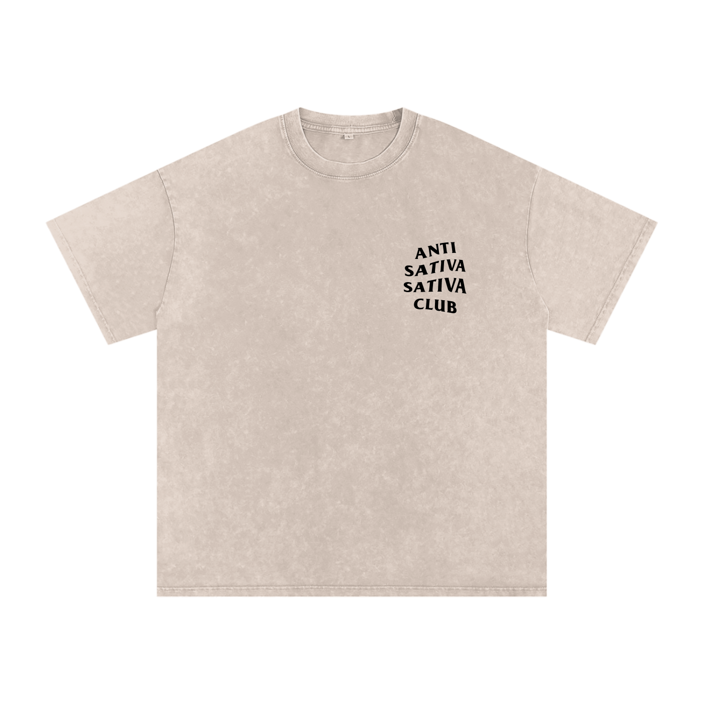 Anti Sativa Sativa Club – Snow-Washed Oversized Tee