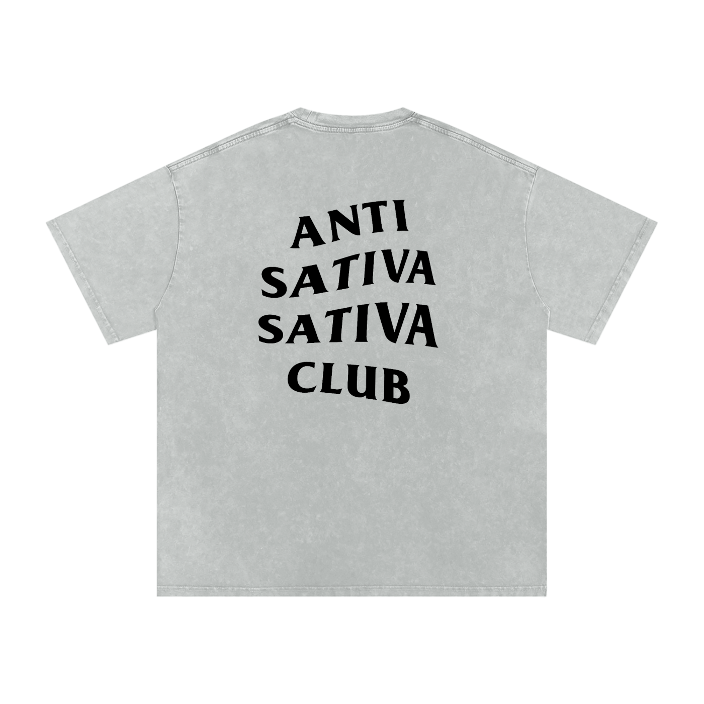 Anti Sativa Sativa Club – Snow-Washed Oversized Tee