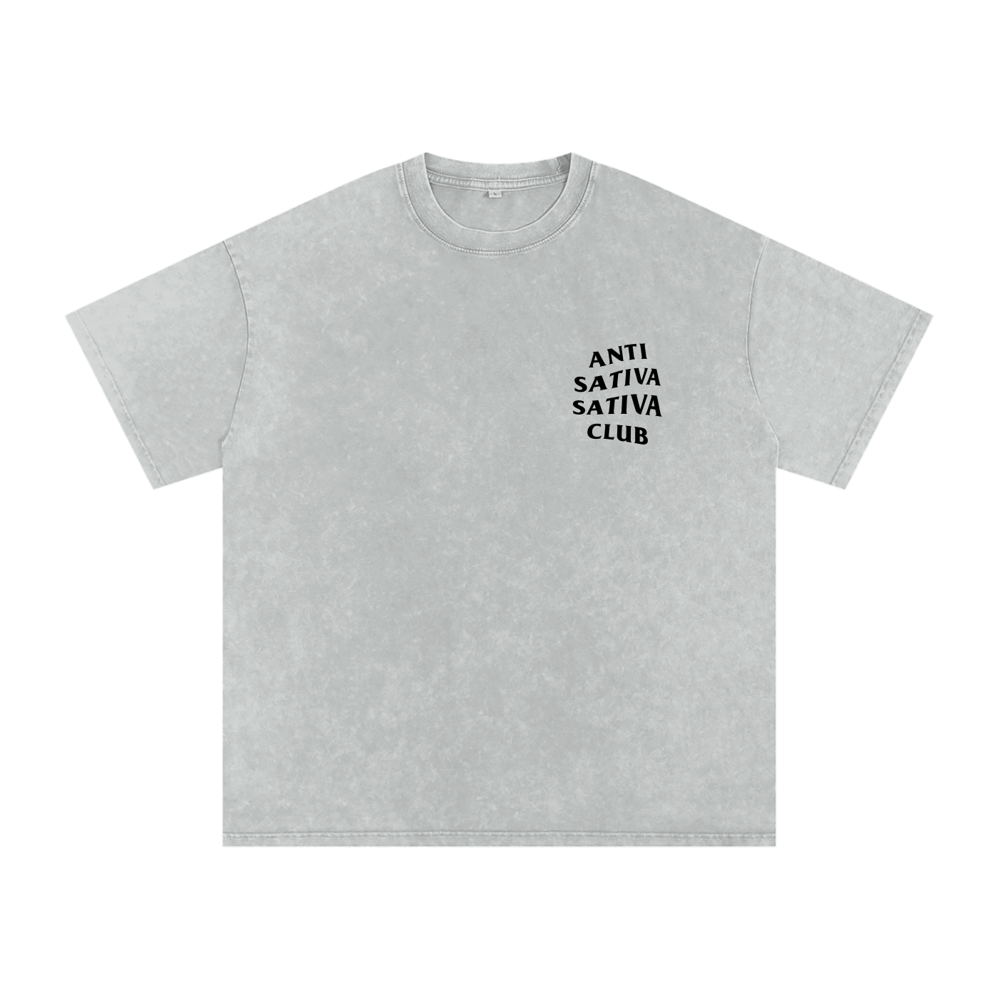Anti Sativa Sativa Club – Snow-Washed Oversized Tee