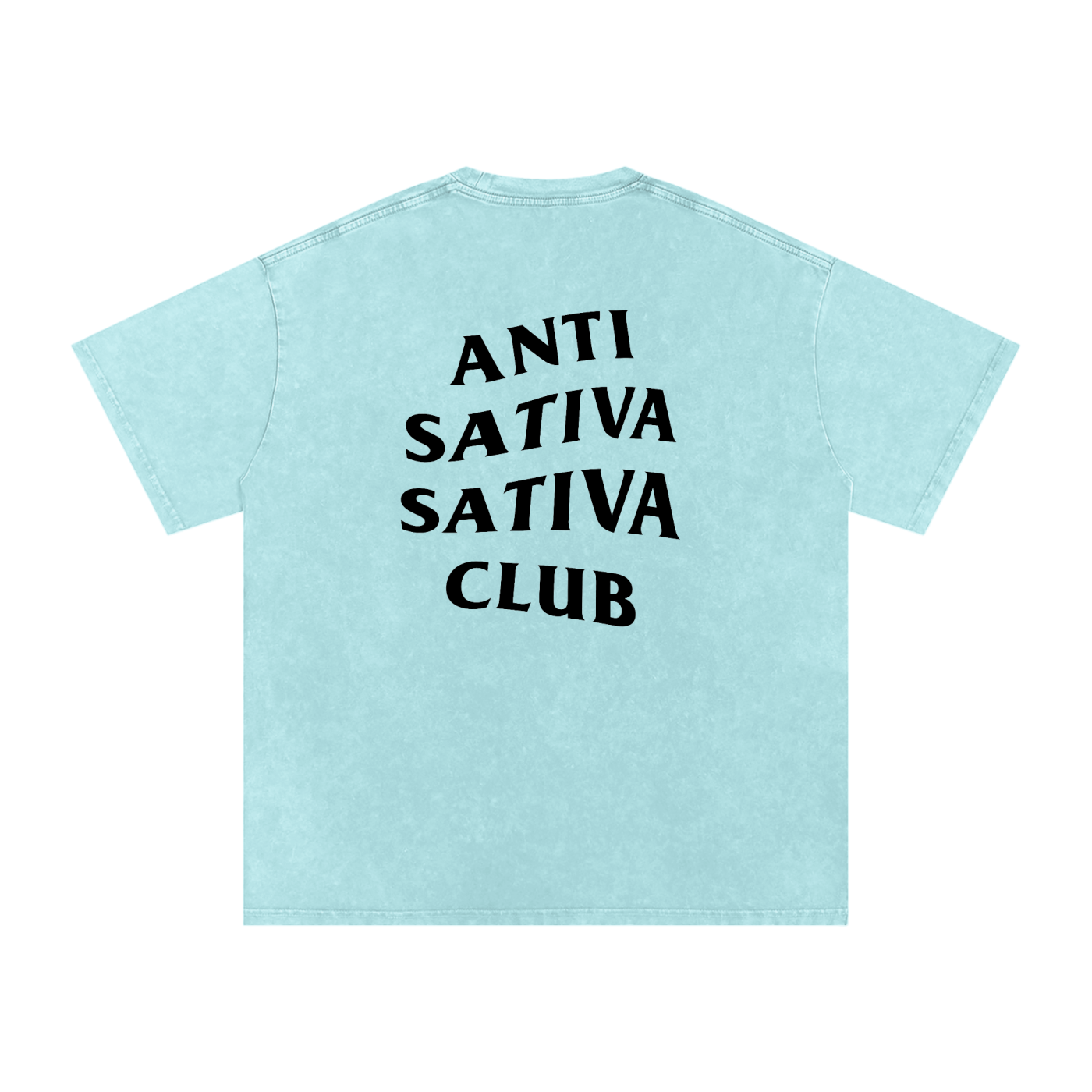 Anti Sativa Sativa Club – Snow-Washed Oversized Tee